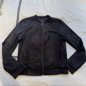 🍒 BNCI Black Shimmery Bomber Jacket - Zip Front